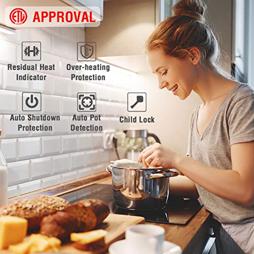 Induction Cooktop 4 Burner ECOTOUCH Electric Cooktop Built-in Induction Cooker 24 inch, Induction Stove Top Smoothtop Vitro Ceramic Surface with Booster Burner IB640 - Thumbnail 2