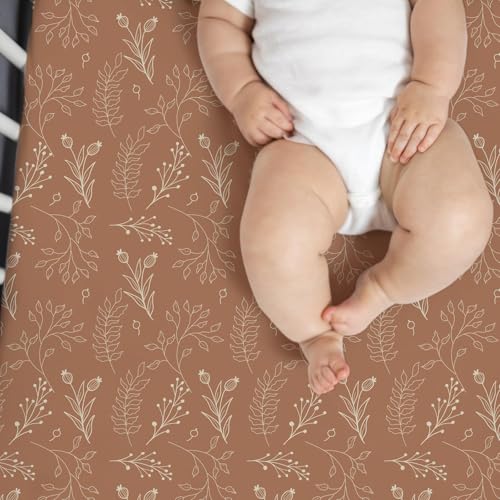Image of BROLEX Baby Fitted Crib Sheets: Kid Crib Sheets - Set of 2 for Toddler Standard Size Crib Mattress for Boys and Girls - Jersey Knit Crib Bed Sheets Fox&Foliage