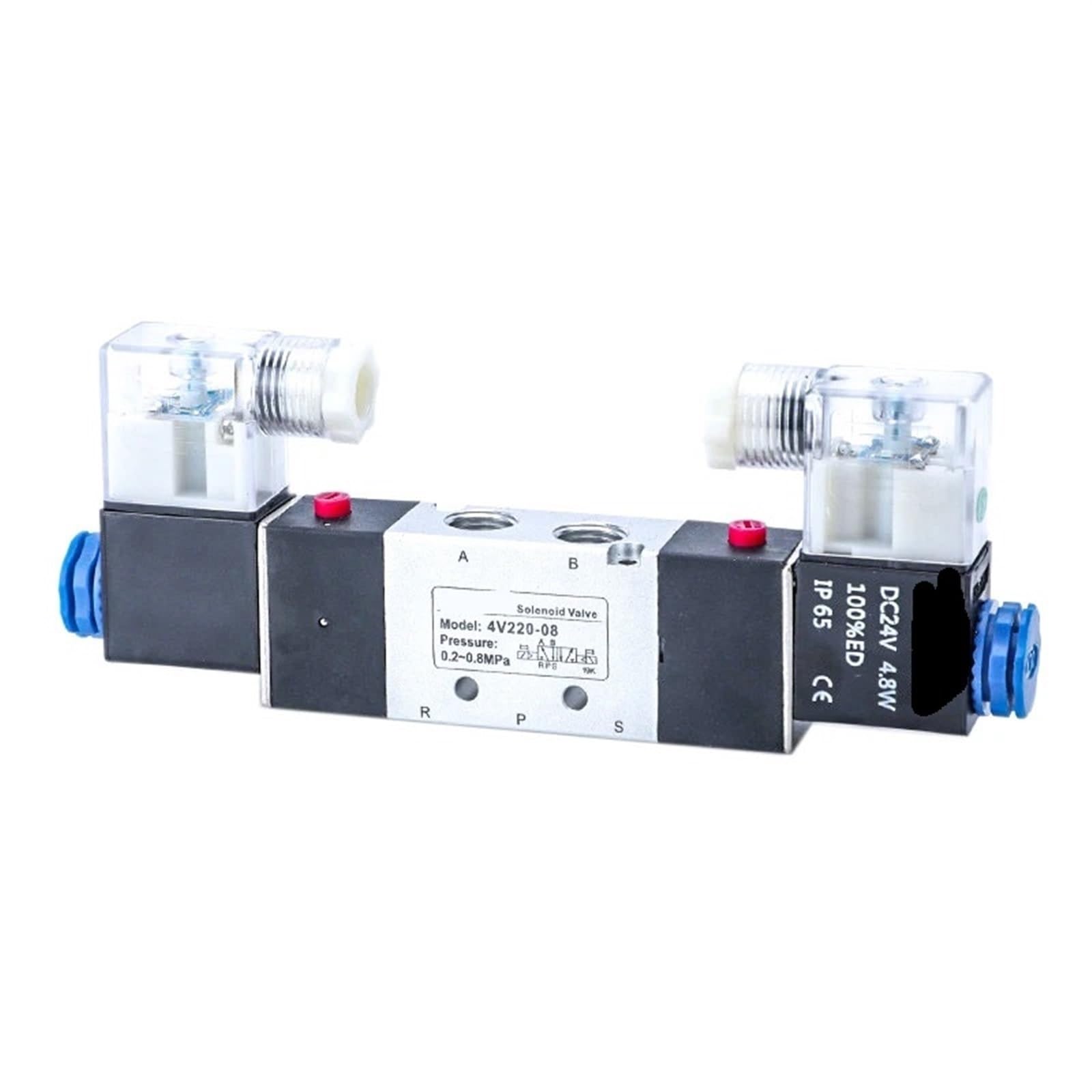 Válvula solenoide neumática 4v220-08 con grifos para distribución de aire comprimido