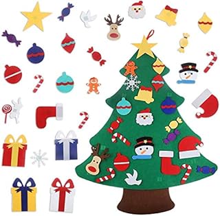 DIY フェルトクリスマスツリー 不織布 28点パーツ付き 取り外し可能 90ｘ75cm 吊り紐付き 壁掛け クリスマス 飾り おしゃれ かわいい デコレーション タペストリー 手作り 壁掛けツリー プレゼント