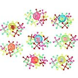 Tatuo 10 Set Plastic Jacks Game, Retro Vintage Classic Game of Jacks, Assorted Neon Colors, 1 Inch for Fun Party Favors Toy Gifts
