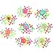 Tatuo 10 Set Plastic Jacks Game, Retro Vintage Classic Game of Jacks, Assorted Neon Colors, 1 Inch for Fun Party Favors Toy Gifts