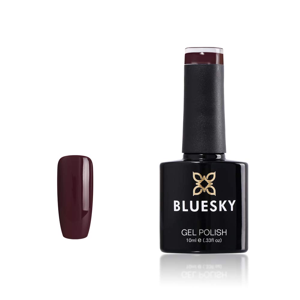 Bluesky Gel Nail Polish, Mahogany FW07, Dark Purple, Mahogany, 10 ml Long Lasting, Chip Resistant, 10 ml (Requires Drying Under UV LED Lamp)