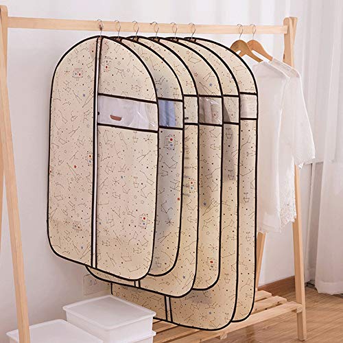 Clothes dust cover Set Of 15 Non-woven Fabric Garment Bags Suit Bag Includes Zipper And Transparent Window 5*Large Size+5*Medium Size+5*Small Size Clothing bag storage bag and travel dustpro4
