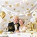 100pcs 50th Wedding Anniversary Confetti, Gold Glitter Paper Confetti 50 Golden Gift Decorations Wedding Table Scatter for 50th Anniversary Celebration Party Birthday Party Supplies