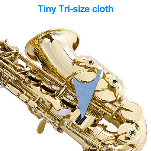 2 PCS 5\'\' Thickening Trumpet cover for Trumpet Alto Saxophone Bass Clarinet Cornet, Saxophone Cleaning Care Kit with Thumb Rest Reed Case Mouthpiece Brush Cleaning Cloth for Wind Instrument - Thumbnail 3
