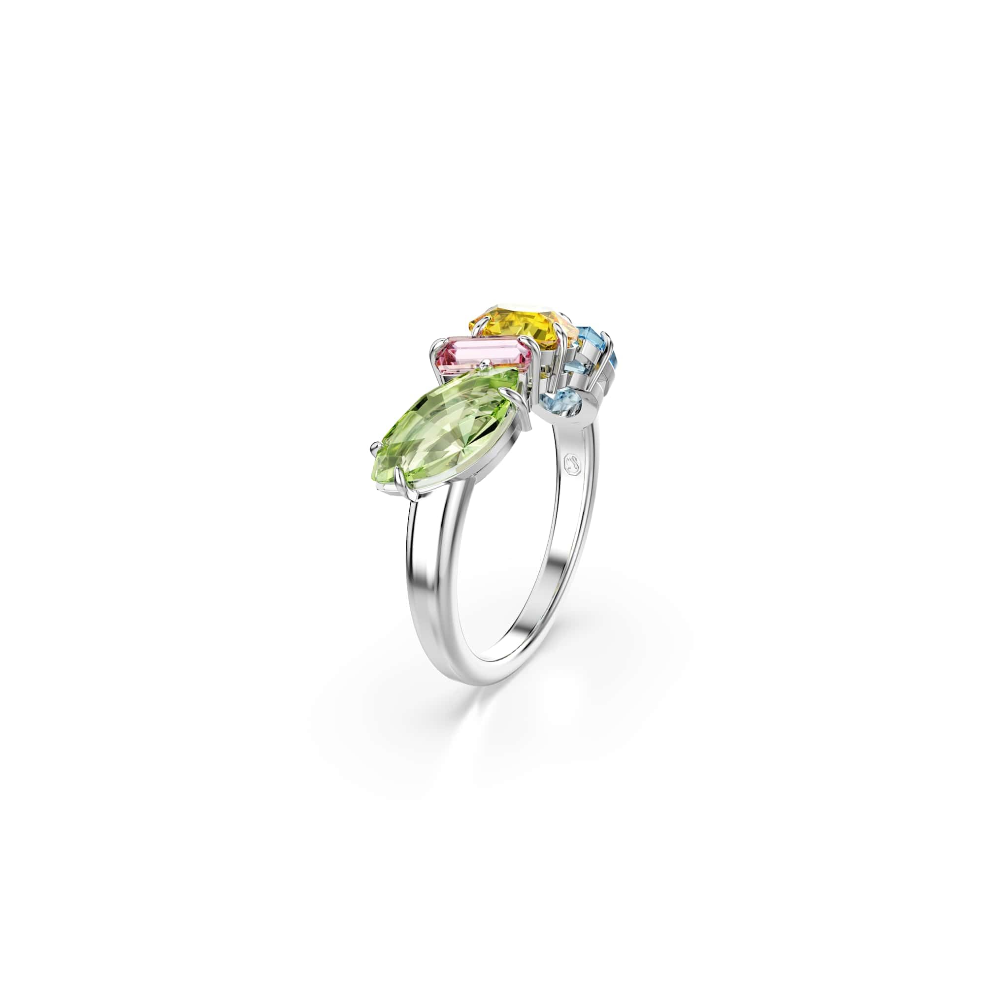 Swarovski Pierścionek Gema, Szlify różnorodne, Różnokolorowy, Powłoka z rodu