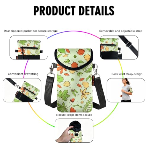 Image of Neoprene Phone Sleeve Pouch Case Bag for Men Women w /Crossbody Strap /Neck Lanyard for iPhone 17 /16 /15 /14 Pro Max, Samsung S25,Pixel 10