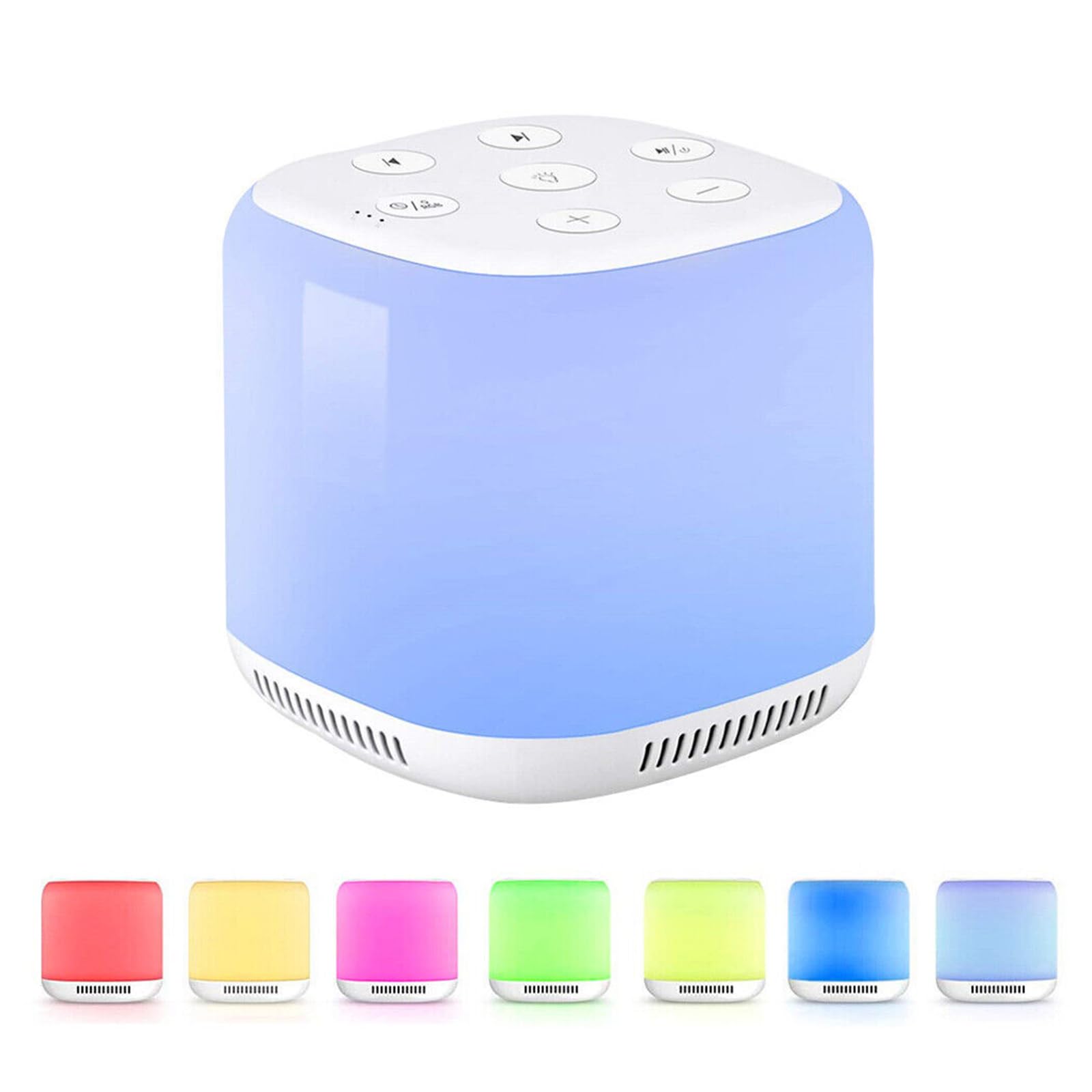 White Noise Machine Portable Sleep Therapy with 34 Nature Soothing Sounds 9 Light Effects Built in 1800mah Battery Suitable for Infants, Children and Adults