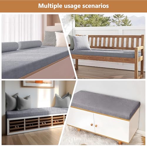 Coussin de banc sur mesure hautement élastique et stable gris