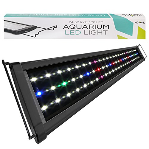 Koval 78 LED Aquarium Light Hood with Extendable Brackets, 24-Inch to 30-Inch