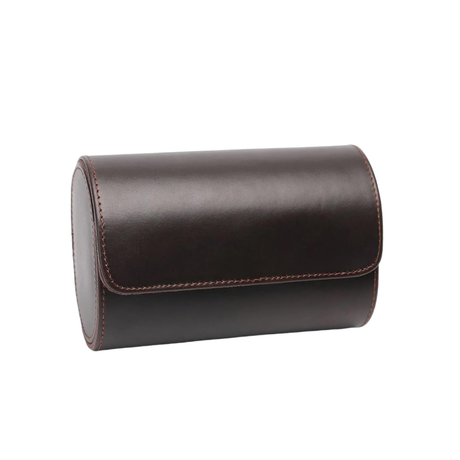 Scatola for Rotoli Di Orologi Da 2 Pezzi Per Orologi | Custodia in vera pelle con 1/2/3 slot(2 Dark Brown)