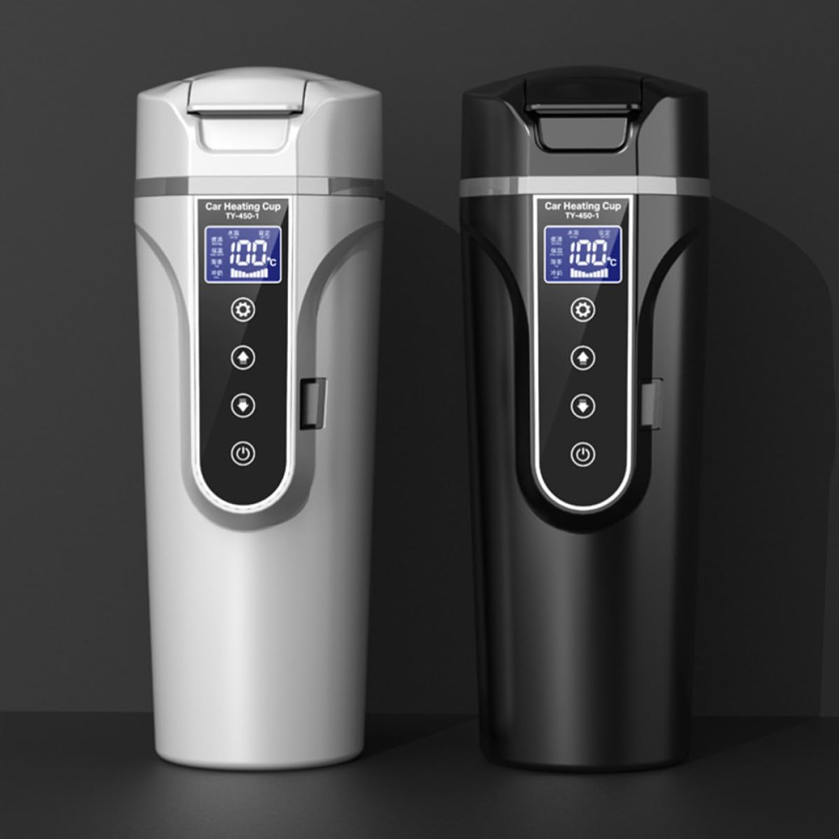 Ciieeo Autoheizungs Wasserbecher 450ml aus Edelstahl mit Schnellheizung