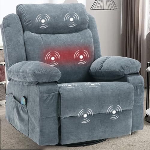 Sillón masaje reclinable eléctrico azul miniatura 1
