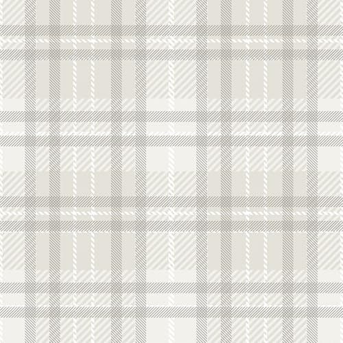 VaryPaper Papel Pintado Imitación Tartán Gris Claro Moderno 44.5cmx200cm Papel Pintado Cuadros Dormitorio Salon Comedor Vinilo Adhesivo Muebles Armario Estanteria Forro para Estantes Cajón