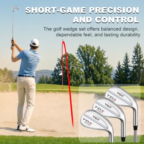 PGM 3 Club Wedge Set for Men Right Handed with 52 56 60 Degrees Silver - image 2