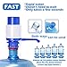 Water Bottles Pump Blue Manual Hand Pressure Drinking Fountain Pressure Pump Water Press Pump with an Extra Short Tube and Cap Fits Most 5 Gallon Water Dispenser