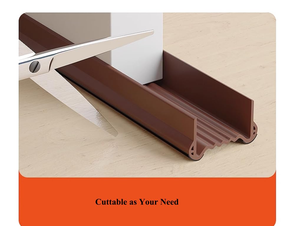Striscia sigillante per la parte inferiore della porta, paraspifferi flessibile in PVC per porte, non si attacca alla porta, insonorizzante per porte (bianco, 100 x 5,5 cm - 1)