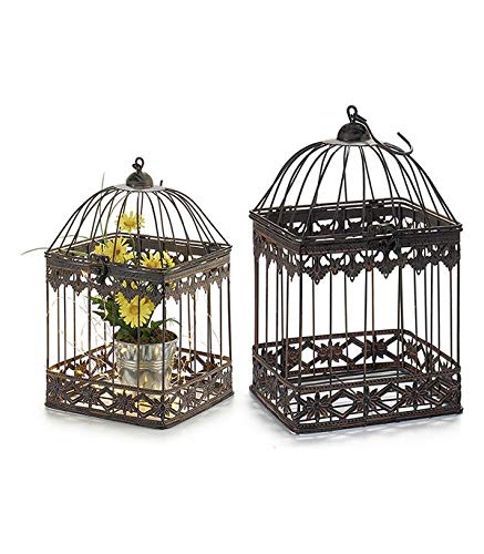 ARTE REGAL Jaula Forja Cuadrada Oxido 18x18x28cm