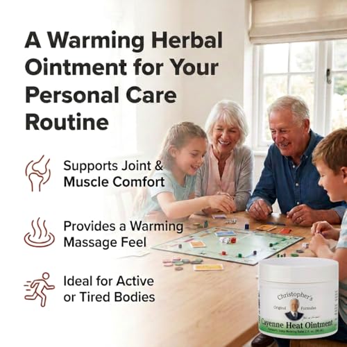 Image of Christopher's Original Formulas Cayenne Heat Ointment, Warming Herbal Topical for Discomfort & Circulation, 2 fl oz