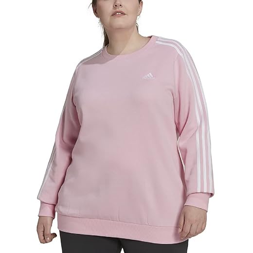 adidas Essentials 3-Stripes Fleece Sweatshirt (as1, alpha, m, regular, regular, Medium)