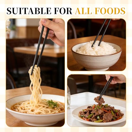 5 Pairs Chopsticks Reusable Fancy Chopsticks Non Slip Dishwasher Safe Fiberglass Chinese Chop Sticks Set for Sushi Noodles Rice - Image 6