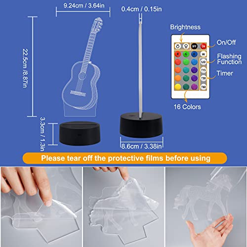 Regali per chitarra con luce notturna 3D per gli