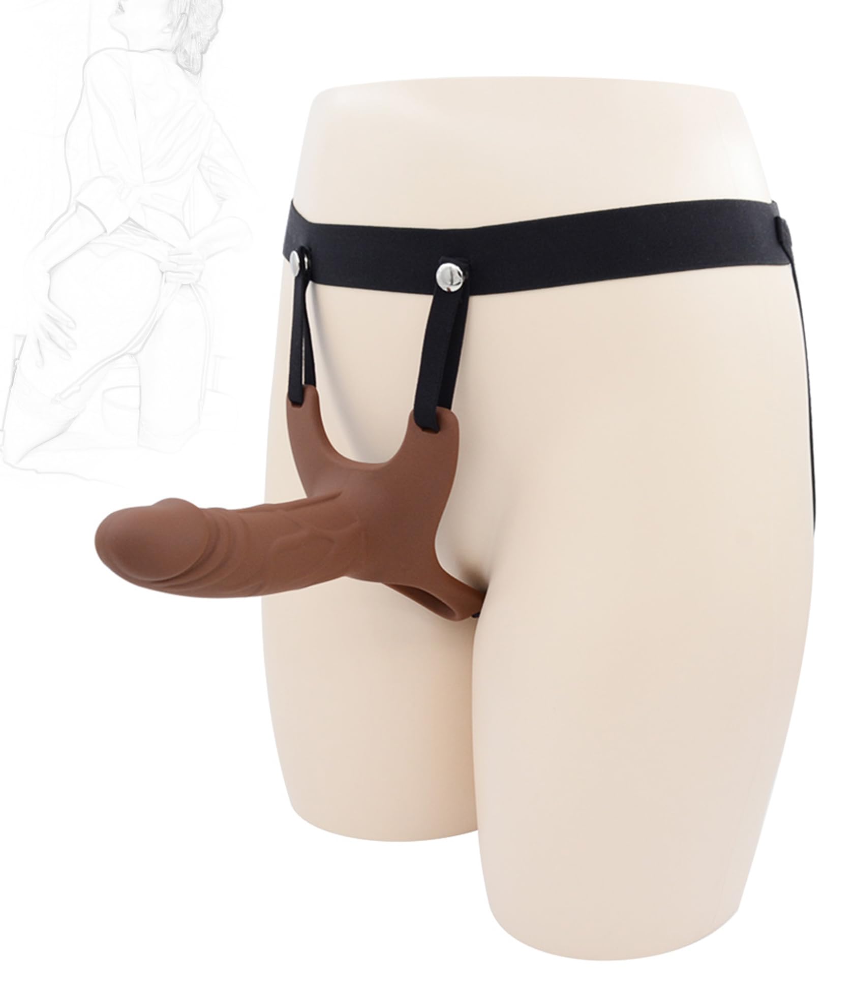 Funda Hueca para Pene Ampliadora Strapon Strap-On Strap-On Consolador Pene Correa Ajustable Ampliadora Masturbador Juguete Sexual para Hombres Mujeres