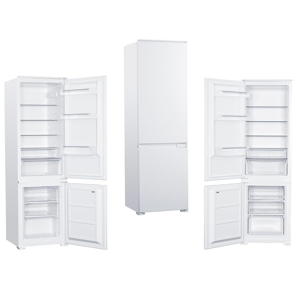 Lomadox Winkelküche Küche Einbauküche Küchenzeile L-Form 300/240 cm mit E-Geräten in weiß und Eiche, Arbeitsplatte in Eiche, inkl. Dunstabzugshaube, Herd, Backofen, Geschirrspüler, Kühlgefrierkombi