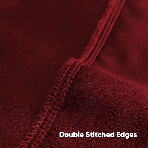 FUTEI Red Chenille Decorative Throw Pillow Covers 16x16 Inch Set of 2,Soft Cozy Faux Linen Textured Cushion Case,Farmhouse Home Decor for Couch Living Room