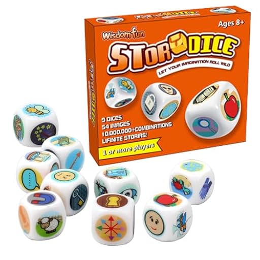 Story Time Dice, Storytelling Cubes, 54 Icon Dice with Endless Combinations, Creative Game for Kids and Adults, Family Fun Activity, 4.33x3.94 Inches, Multicolor, 9 Pieces | Ya disponible en tu tienda friki favorita! En mundofriki.es!