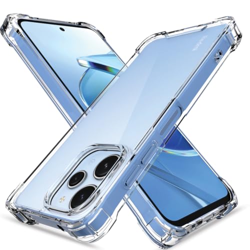 Image of Outlouders Back Cover for Redmi 12 4G Clear Transparent PC + TPU Bumper Case with Raised Edges for Shockproof Protection (Transparent)