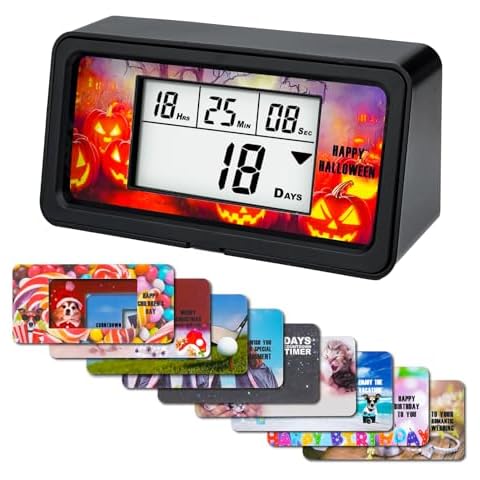 NInE-ROnG Backlight Digital 9,999 Days Countdown Timer Big LCD Display 12/24H Clock for Retirement Vacation Graduation Christmas Weddings Birthdays Children's Day Halloween World Cup and Other Scenes Cover