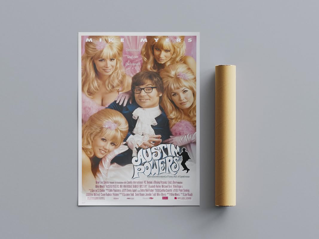 Pixie Posters Multi Colour Classic Nostalgic Movie Posters Austin Powers Wall Art (A4 Size 21Cmx29.7cm)