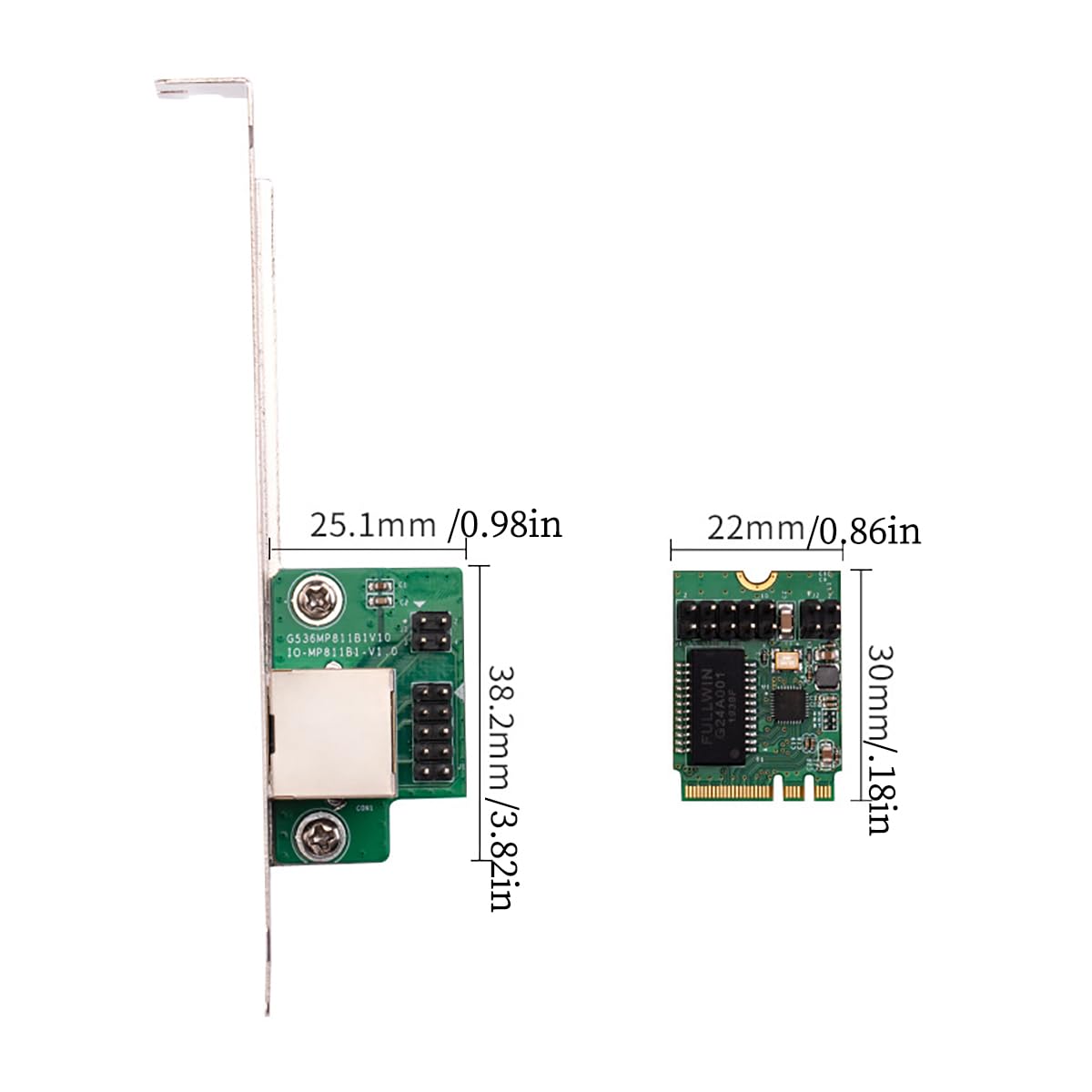 Adapter M.2 (Key A+E) na RJ45 Gigabit Ethernet 1000 Mb/s przewodowa karta sieciowa, kontroler PCIe NGFF 2230 LAN z funkcją Wake-on-LAN, kompatybilny z Windows/Linux/Mac OS