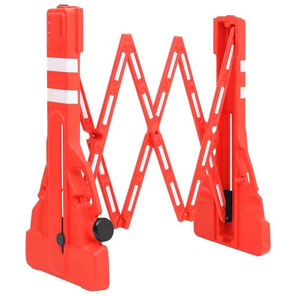 Barrera plegable de polietileno, 210 x 50 x 105 cm, color rojo