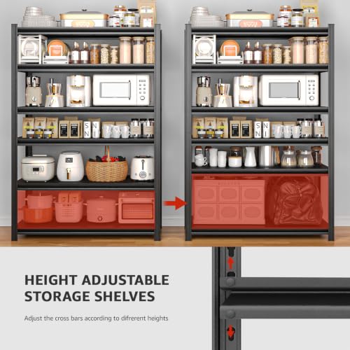 Image of Garage Shelving Heavy Duty Storage Shelves 3000 LBS Adjustable Metal Shelving Uints and Storage for Garage,Warehouse,School,Commercial,Business, (LJ-3-6-T5)