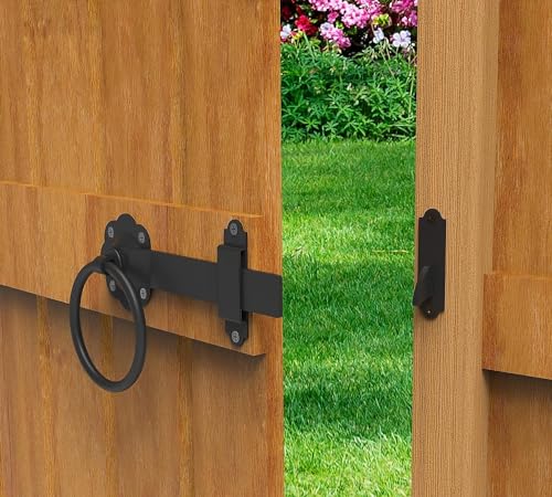 Black Ring Gate Latch, Garden Gate Latch, Door Catch, Gate Latches, Gate Latch, Door Latch, Gate Lock, Door Latches - Image 3