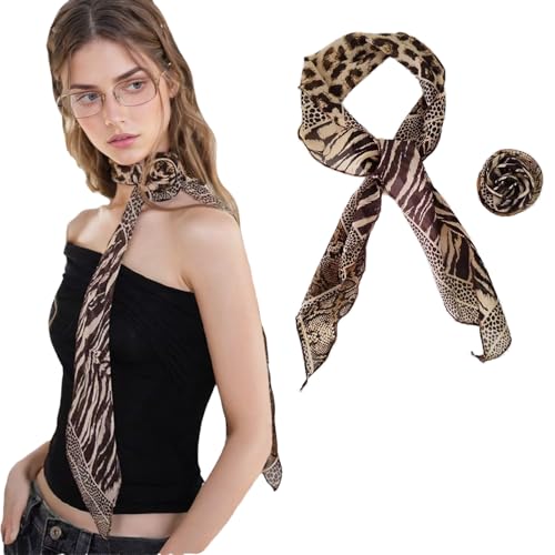 Women's Detachable Rose Flower Chiffon Scarf – Elegant Long Fashion Scarf, Versatile Hair Ribbon & Neck Kerchief
