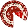 36 tree skirt red double sided print mat with snowflake reindeer love heart pattern for holiday party decoration  urban country home decor