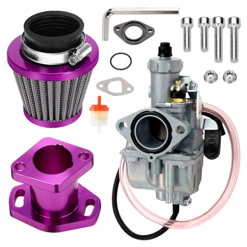 Image of FVRITO VM22 26mm Carburetor Mini Bike Carb Kit for Predator 212 196cc 212cc Ghost 224cc 6.5HP Non Hemi Coleman CT200U CT200U-EX BT200X KT196 Go Kart Baja Warrior GX160 GX200 Upgrade Stage 1 Kit Purple