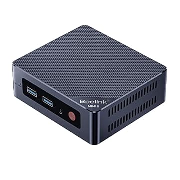 Beelink Computadores Mini PC Mini S12, com Intel 12ª Geração 4-Cores 3.4Ghz N95, 8GB DDR4 RAM 256GB SSD, Dual HDMI 4K 60Hz/Gigabit Ethernet/WiFi 5/BT, suporta HDD de 2,5 polegadas