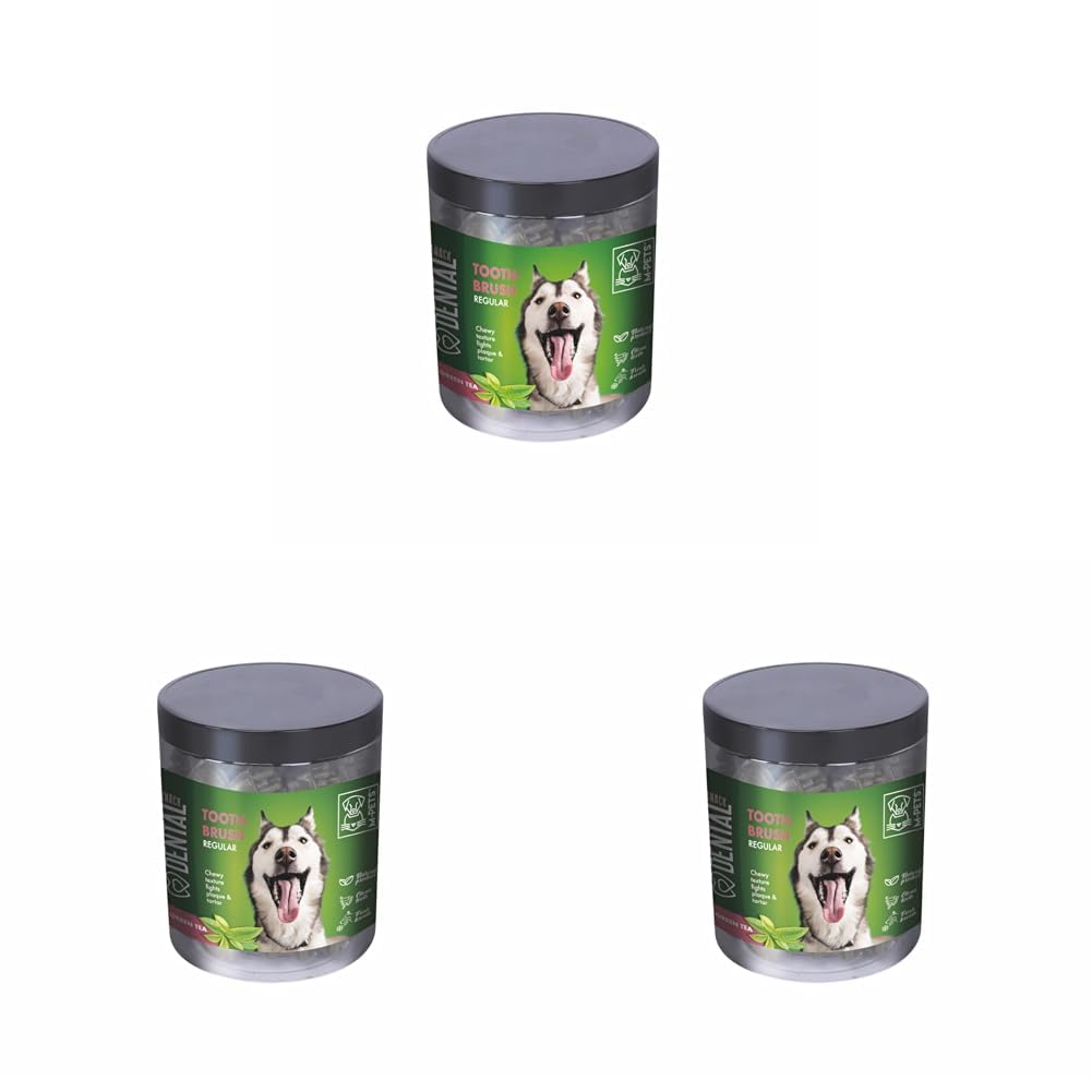 M-PETS DENTAL SNACK GREEN TEA TOOTH BRUSH REGULAR ÖDÜL 330GR (3 paketi)