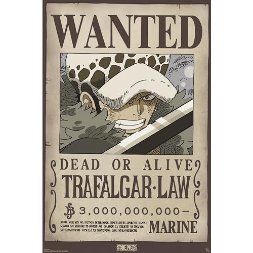 GB eye – Poster ONE PIECE Wanted Law Wano – Produit Officiel – Affiche – Dimensions 91,5 x 61 cm
