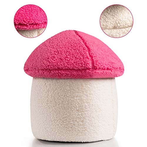 Papitlulu Pet Bed For Cat And Small Dog, Cozy Warm Cat Cave Nest Sleeping Bed Mushroom Shape Sherpa Fleece Puppy House, Pink #TOP3