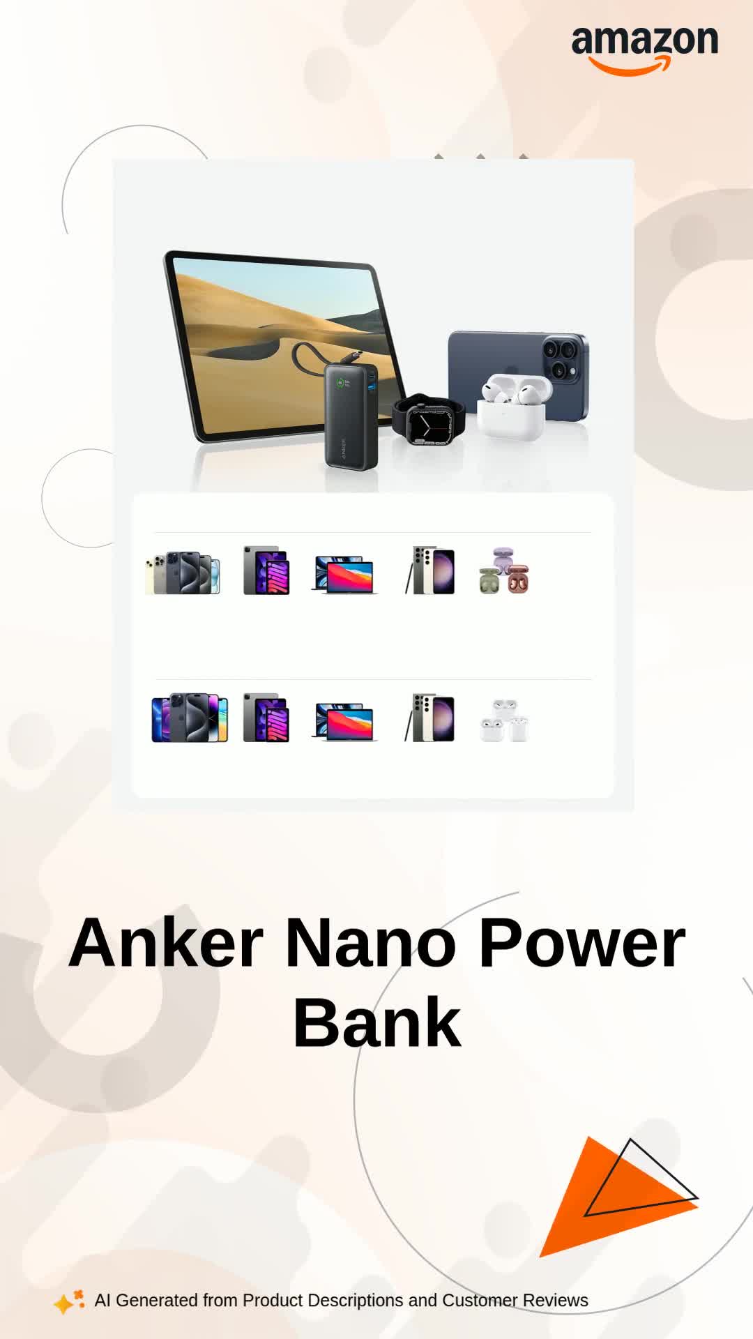Anker Nano Power Bank, 10,000mAh Portable Charger with Built-in