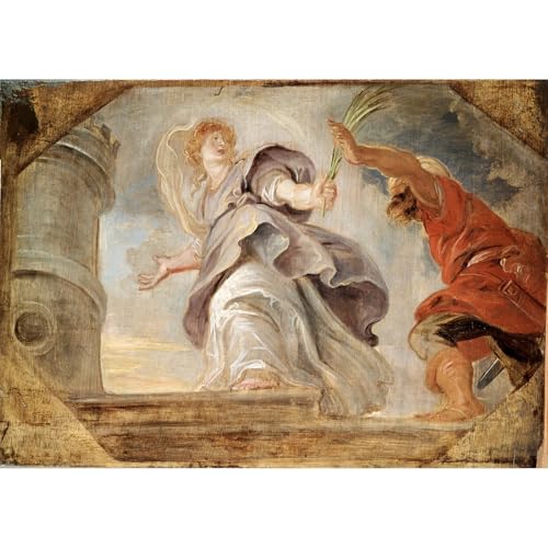 Rubens Toile Sainte Barbara 76x101 cm tableau d'art classique non encadré pour décoration