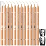 Noerrors 12Pcs Barber Pencil Beige Skin Tone Magic Hairline Pencils Set Beard Guide Pen with Sharpener Barber Chalk for Lineup Edge Hair Design Shaping Trace Makeup Tool for Men