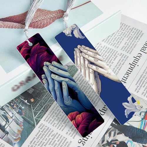 Marque-pages colorés avec mains priantes, le cadeau idéal pour lecteur - 4