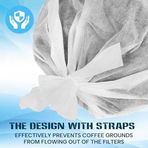 Image of 100 Piese Cold Brew Coffee Filters with Drawstring, 20 inch X 20 inch Commercial Cold Brew Bags for Commercial Model Cold Brew Coffee Makers and 5 Gallon Systems, Brew Up To 5 LBS Coffee